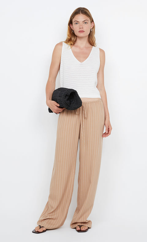 ALMERIA PANT - CAMEL STRIPE