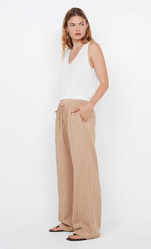 ALMERIA PANT - CAMEL STRIPE
