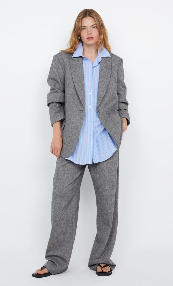 BRINLEY BLAZER  - SALT & PEPPER WEAVE