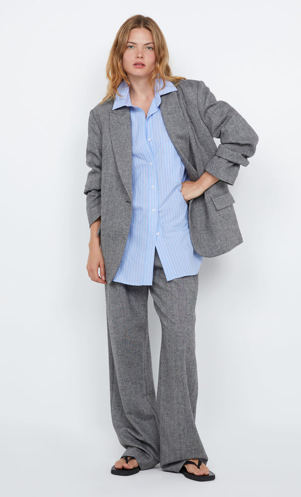 BRINLEY BLAZER  - SALT & PEPPER WEAVE