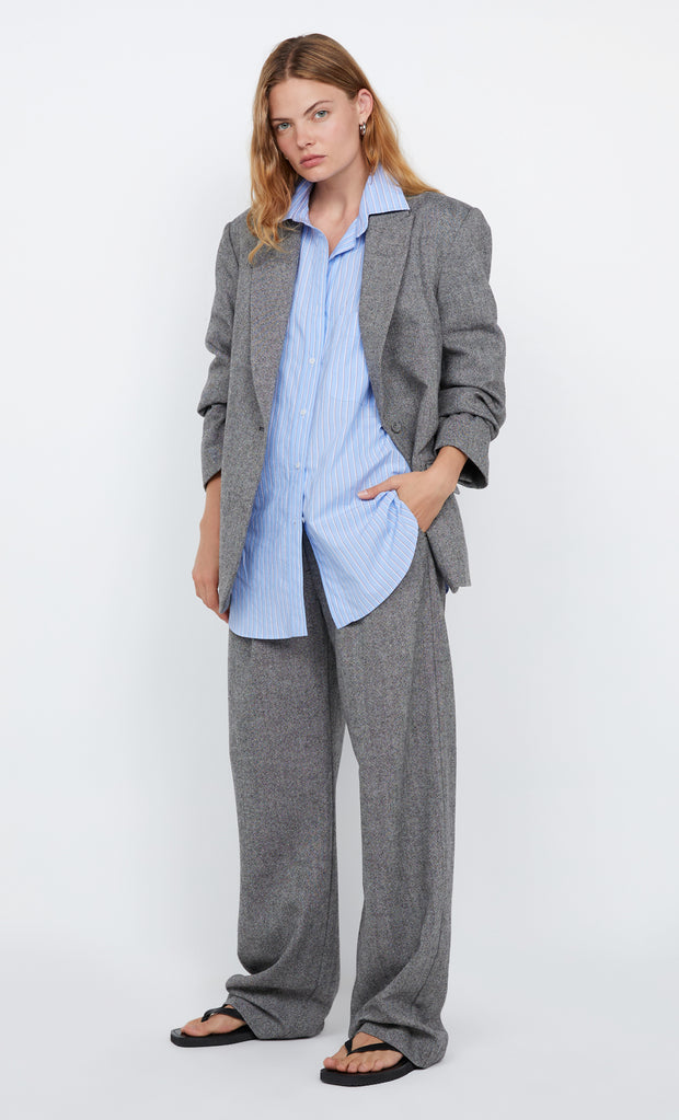 BRINLEY BLAZER  - SALT & PEPPER WEAVE