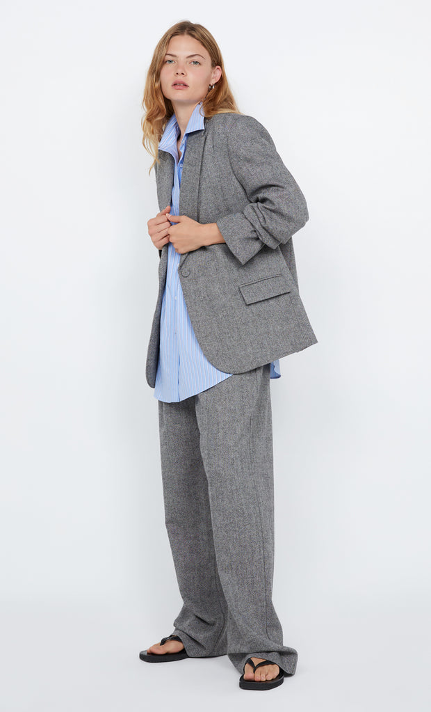 BRINLEY BLAZER  - SALT & PEPPER WEAVE