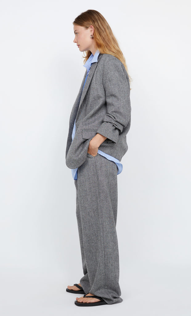 BRINLEY BLAZER  - SALT & PEPPER WEAVE