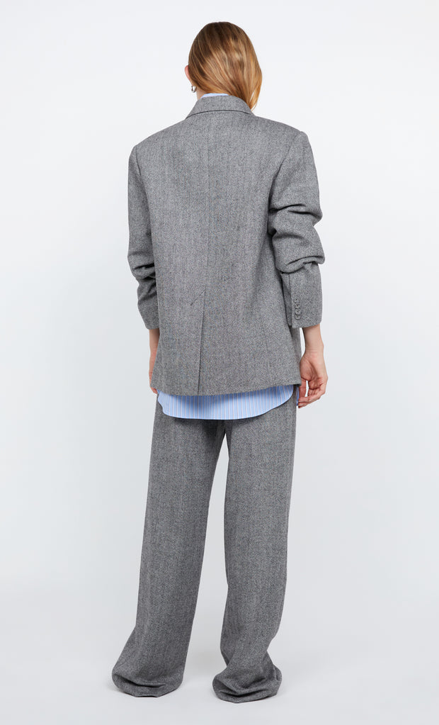 BRINLEY BLAZER  - SALT & PEPPER WEAVE