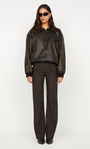 TYLA BOMBER JACKET - VINTAGE CHOC