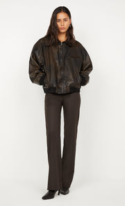 TYLA BOMBER JACKET - VINTAGE CHOC