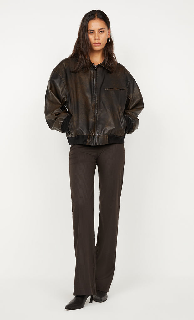 TYLA BOMBER JACKET - VINTAGE CHOC