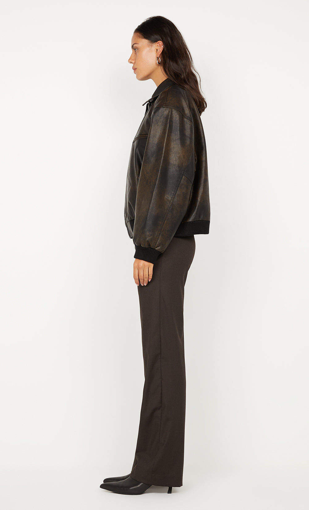 TYLA BOMBER JACKET - VINTAGE CHOC