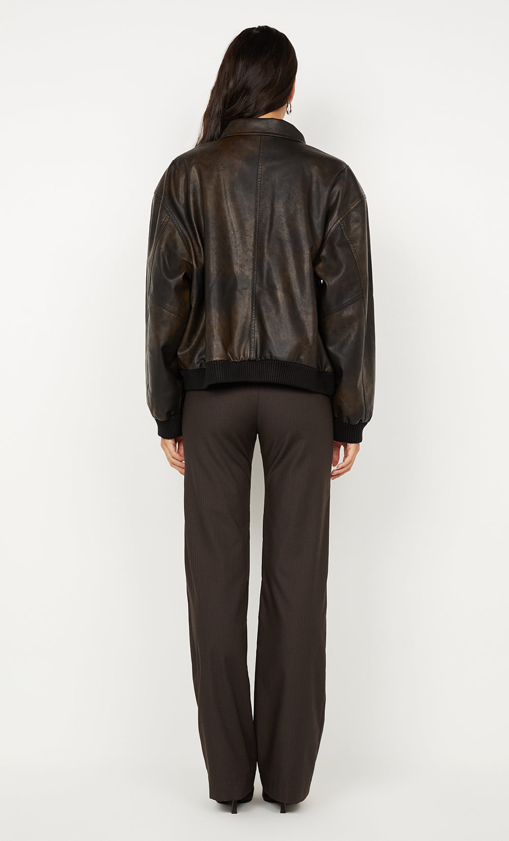 TYLA BOMBER JACKET - VINTAGE CHOC