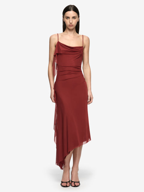 WILLORIN ASYM DRESS - SANGRIA