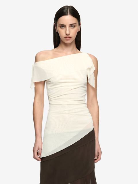 WILLORIN ASYM TOP - BUTTERCREAM
