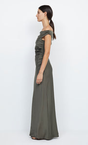 Eternity Off Shoulder Maxi Bridesmaid Formal Dress in Dark Willow by Bec + Bridge