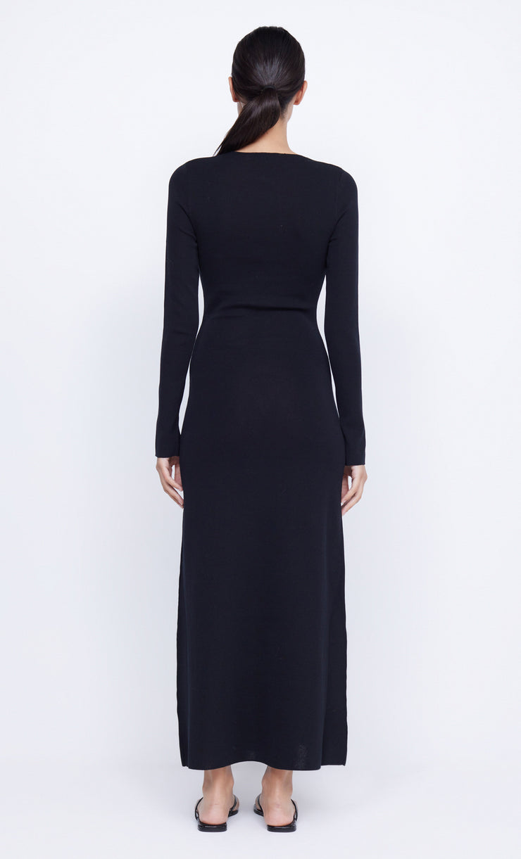 Alienor Key Hole Knit Maxi Dress in Black by Bec + Bridge