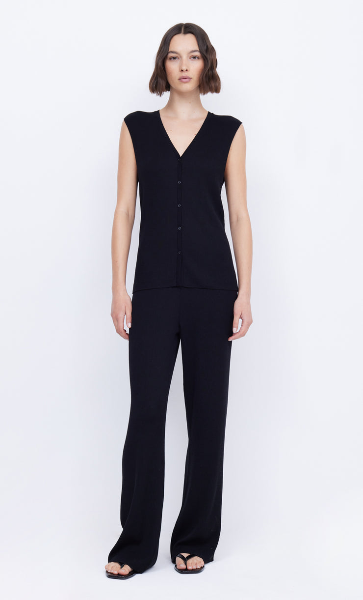 Amalfi Knit Vest with Buttons in Black by Bec + Bridge