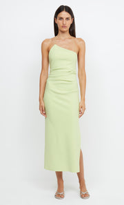 ANDY ASYM MIDI DRESS - LIME