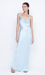 ARABELLA BACKLESS DRESS - DOLPHIN BLUE