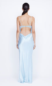 Arabella Backless Formal Dress in Dolphin Blue by Bec + Bridge