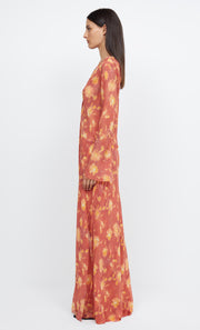 AZALEA WRAP LONG SLEEVE MAXI DRESS - LUMEN FLORAL