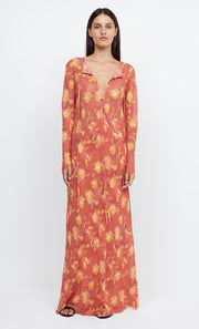 AZALEA WRAP LONG SLEEVE MAXI DRESS - LUMEN FLORAL