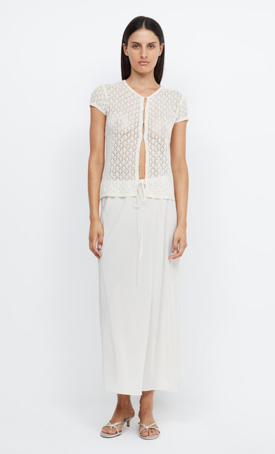 BEATRICE KNIT SHORT SLEEVE CARDI - IVORY