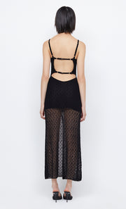 BREEZE BACKLESS KNIT MAXI DRESS - BLACK