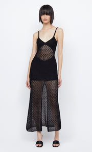BREEZE BACKLESS KNIT MAXI DRESS - BLACK