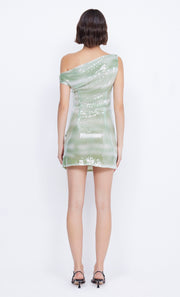 Brydie Asym Sequin Mini Dress in Mint Ombre by Bec + Bridge