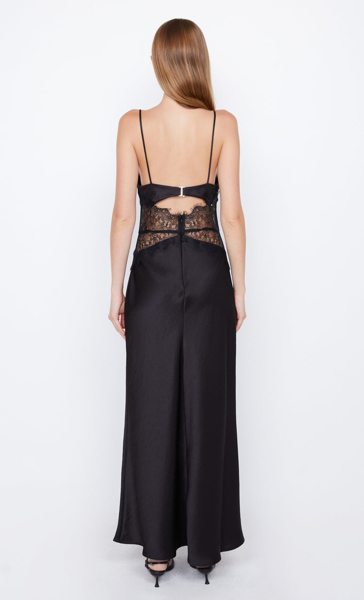 Camille Best Selling Black Lace Formal Dress V Neck in Black by Bec + Bridge