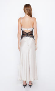 Camille Maxi Bridal Formal Dress in Sand and Black Lace by Bec + Bridge