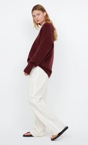 Campbell V Neck Jumper in Plum by Bec + Bridge