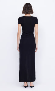 CASPIAN KNIT MAXI SKIRT - BLACK
