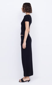 CASPIAN KNIT MAXI SKIRT - BLACK