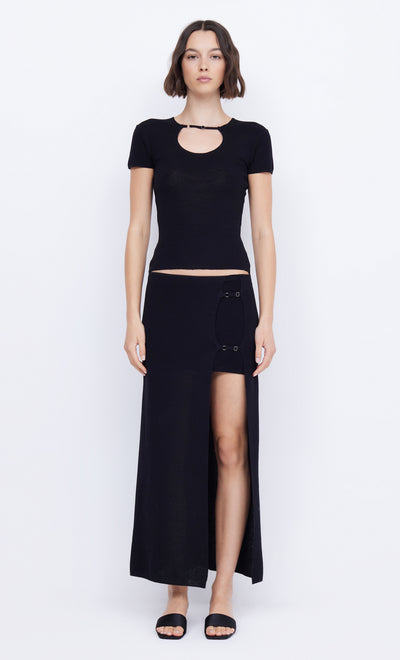 CASPIAN KNIT TOP - BLACK