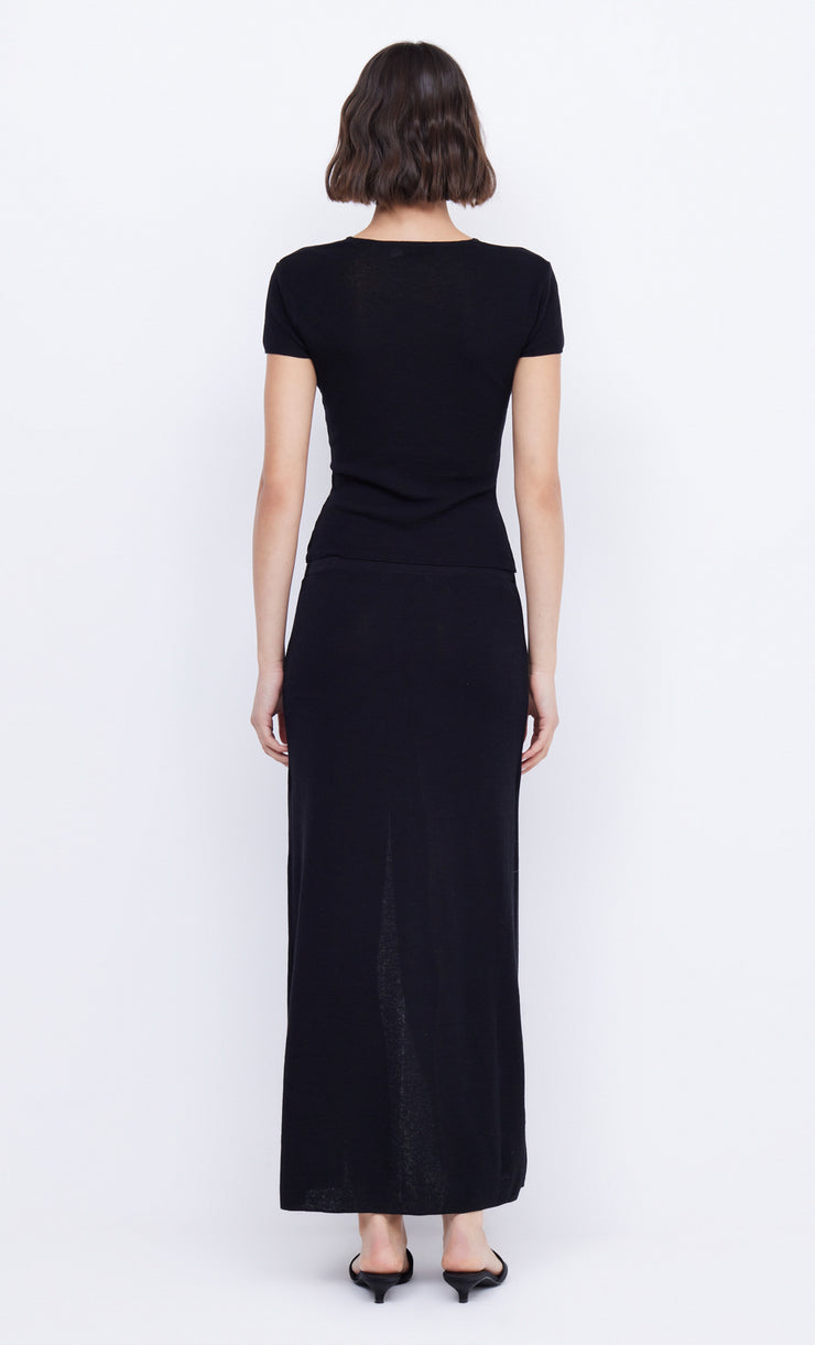 CASPIAN KNIT TOP - BLACK