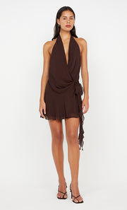 CELYSE MINI DRESS - DARK CHOCOLATEOLATE
