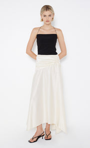 Chantilly Silk Ruched Skirt in Ivory by Bec + Bridge
