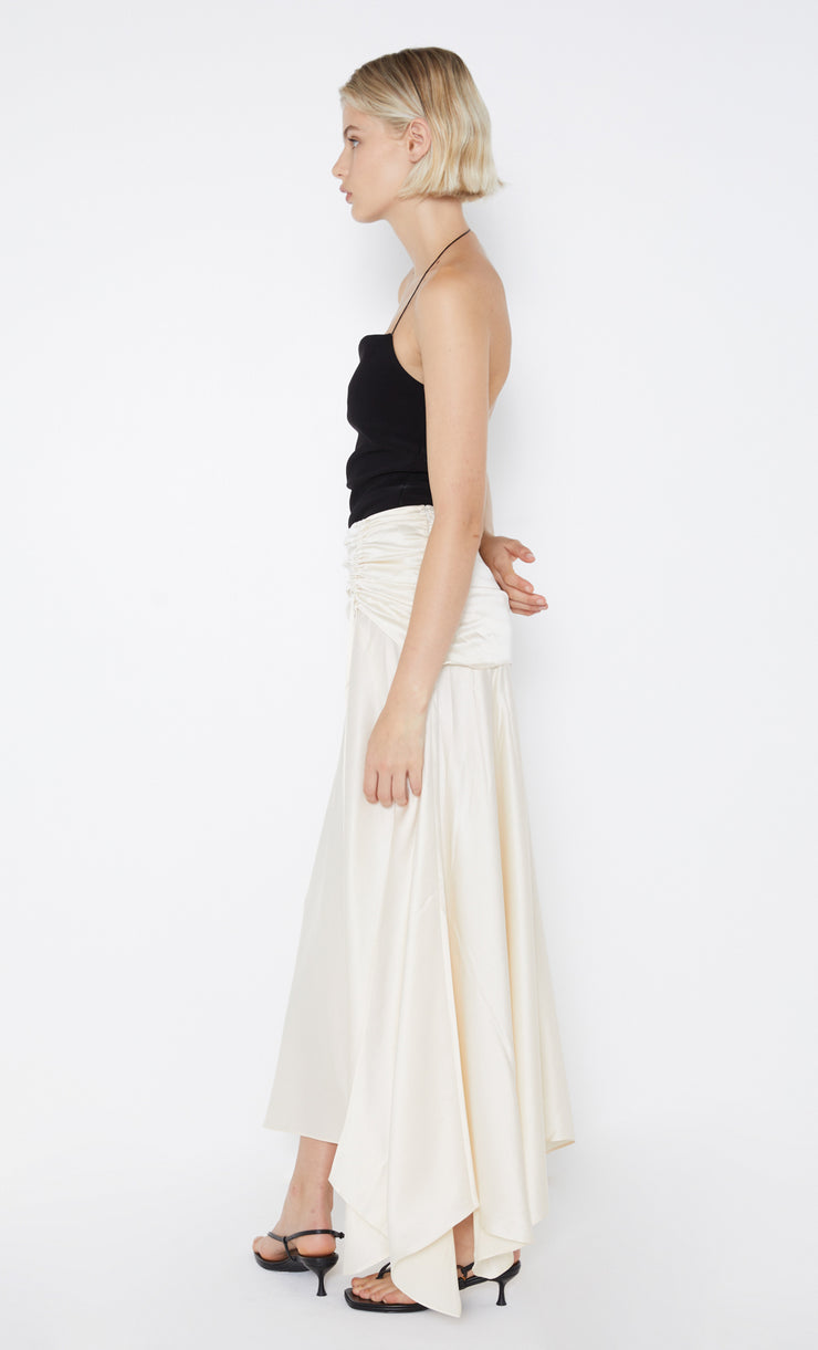 Chantilly Silk Ruched Skirt in Ivory by Bec + Bridge