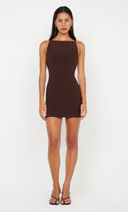 CLOVER MINI DRESS - DARK CHOCOLATEOLATE