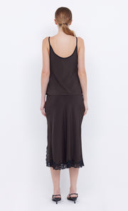 Deja Vous Cami in Choc with black lace by Bec + Bridge
