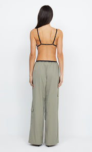 DIAMOND DAYS STRAP CROPPED TOP - BLACK