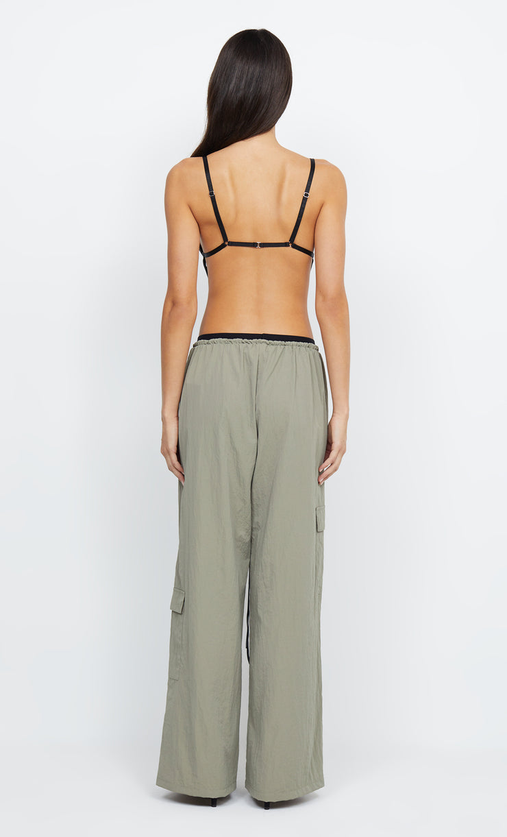 DIAMOND DAYS STRAP CROPPED TOP - BLACK