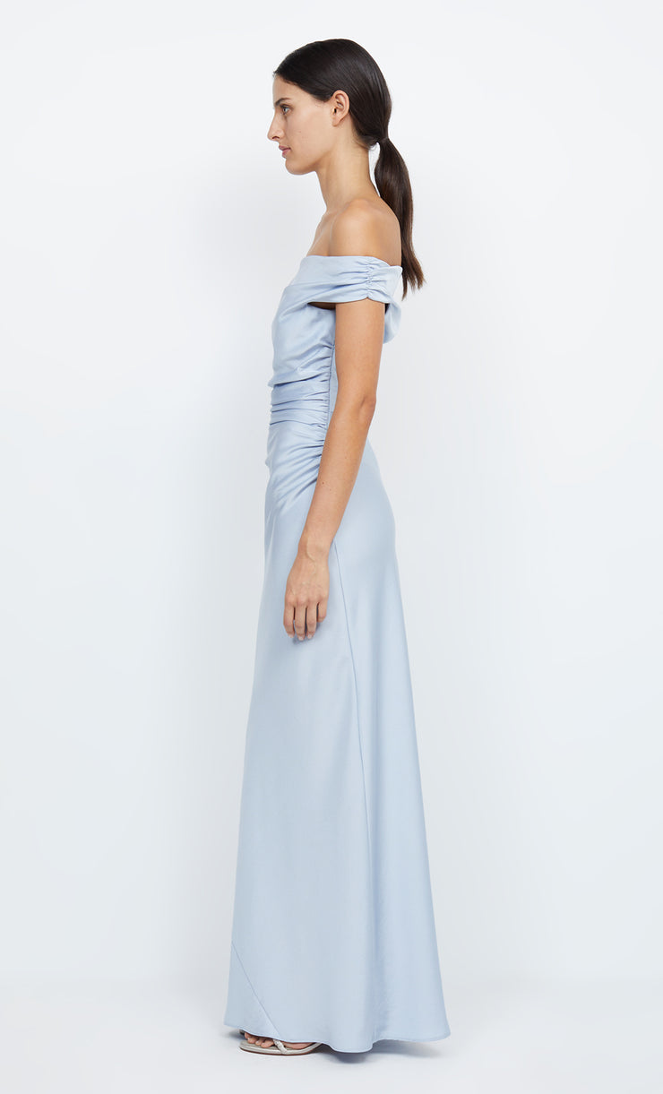 Eternity Off Shoulder Bridesmaid Maxi Dress Dusty Blue by Bec + Bridge