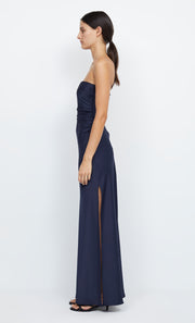 Eternity Off Shoulder Bridesmaid Maxi Dress in Ink Navy by Bec + Bridge