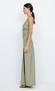 The Eternity V Neck Bridesmaid Dress with Front Split in Sage by Bec + Bridge