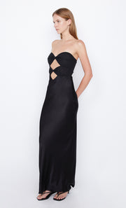 Halle Strapless Twist Cutout Maxi Dress in Black by Bec + Bridge Best Seller