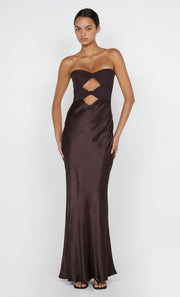 HALLE STRAPLESS DRESS - CHOCOLATEOLATE