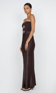 HALLE STRAPLESS DRESS - CHOCOLATEOLATE
