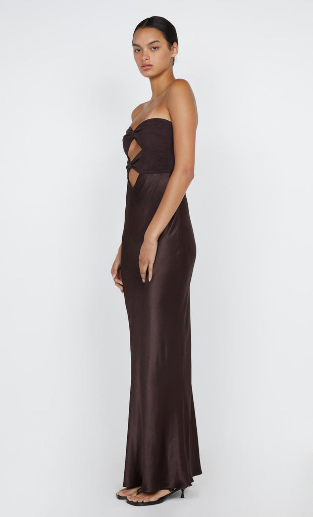 HALLE STRAPLESS DRESS - CHOCOLATEOLATE