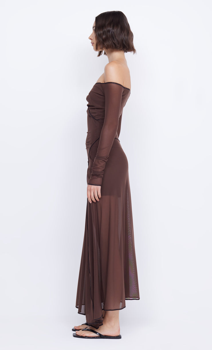 Chocolate Isadora Long Sleeve Maxi Dress by Bec+Bridge