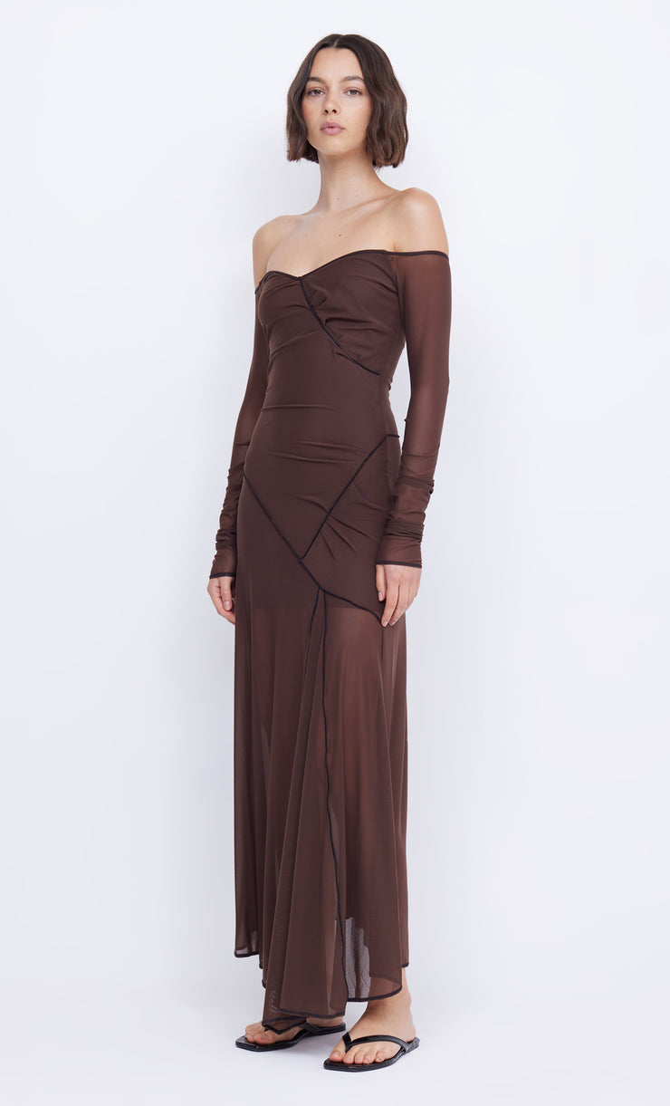 Chocolate Isadora Long Sleeve Maxi Dress by Bec+Bridge